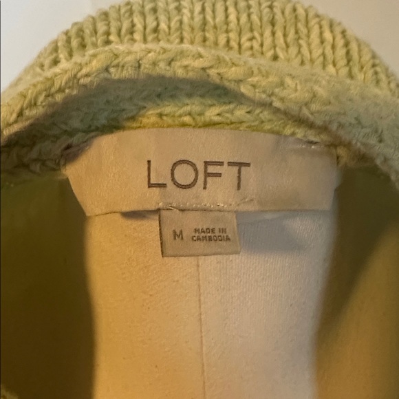 LOFT Women's Bright Green Knit Cardigan - Picture 6 of 10